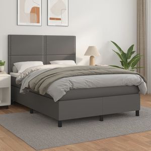 vidaXL - Boxspring - Grijs - Kunstleer
