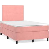 Vidaxl - Boxspringbett mit Matratze Rosa 120x200 cm Samt