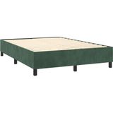vidaXL Boxspring met matras fluweel donkergroen 140x190 cm
