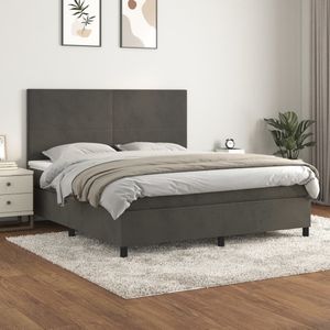 Boxspringbett mit Matratze Dunkelgrau 180x200 cm Samt vidaXL