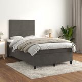 Vidaxl - Boxspringbett mit Matratze Dunkelgrau 120x200 cm Samt