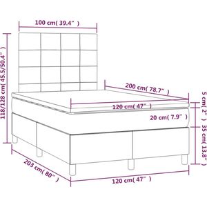 VidaXL Boxspring met Matras Fluweel Roze 120x200 cm