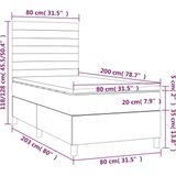 vidaXL Boxspringbett mit Matratze Dunkelgrau 80x200 cm Samt