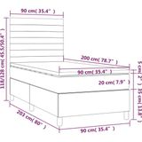 vidaXL Boxspring met matras fluweel donkergrijs 90x200 cm