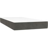 vidaXL Boxspring met matras fluweel donkergrijs 100x200 cm