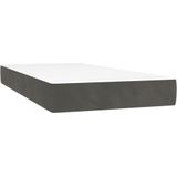 vidaXL Boxspringbett mit Matratze Dunkelgrau 80x200 cm Samt