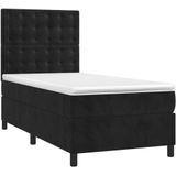 Boxspringbett mit Matratze Schwarz 80x200 cm Samt vidaXL