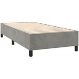 vidaXL Boxspringbett mit Matratze Hellgrau 90x200 cm Samt