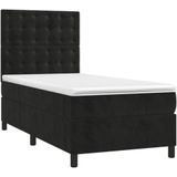 Boxspringbett mit Matratze Schwarz 90x200 cm Samt vidaXL