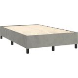 vidaXL Boxspring met matras fluweel lichtgrijs 120x200 cm