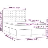 vidaXL Boxspringbett mit Matratze Dunkelblau 140x190 cm Samt