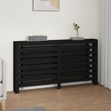 vidaXL Radiatorombouw 153x19x84 cm massief grenenhout zwart