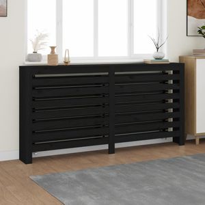 vidaXL Radiatorombouw 169x19x84 cm massief grenenhout zwart