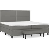 Boxspringbett mit Matratze Dunkelgrau 200x200 cm Stoff vidaXL