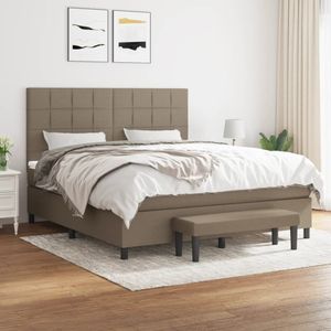 Vidaxl - Boxspringbett mit Matratze Taupe 180x200 cm Stoff