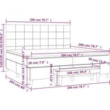 vidaXL Boxspring met matras stof donkergrijs 200x200 cm