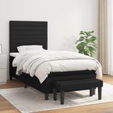 Vidaxl - Boxspringbett mit Matratze Schwarz 80x200 cm Stoff