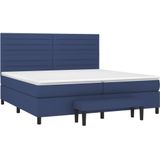 vidaXL Boxspringbett mit Matratze Blau 200x200 cm Stoff