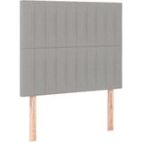 Jinlefu - Boxspringbett mit Matratze Hellgrau 90x200 cm Stoff vidaXL