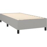 Jinlefu - Boxspringbett mit Matratze Hellgrau 90x190 cm Stoff vidaXL