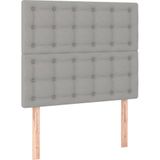 Jinlefu - Boxspringbett mit Matratze Hellgrau 90x200 cm Stoff vidaXL