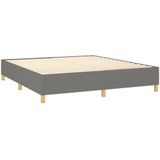 vidaXL Boxspringbett mit Matratze Dunkelgrau 180x200 cm Stoff
