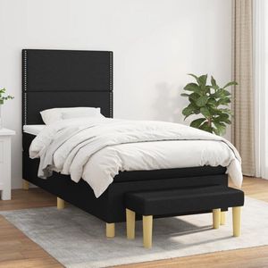 Vidaxl - Boxspringbett mit Matratze Schwarz 90x190 cm Stoff