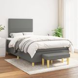 Vidaxl - Boxspringbett mit Matratze Dunkelgrau 120x200 cm Stoff