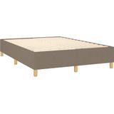 vidaXL Boxspring met matras stof taupe 140x200 cm