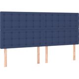 Vidaxl - Boxspringbett mit Matratze Blau 200x200 cm Stoff