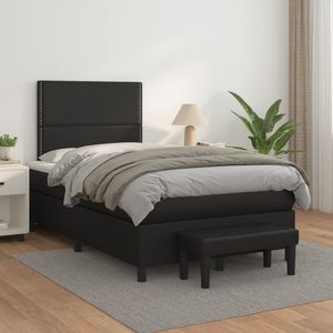 vidaXL - Boxspring - Zwart - Kunstleer - Inclusief Matras
