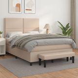vidaXL Boxspringbett Matratze Cappuccino-Braun 140x200cm Kunstleder