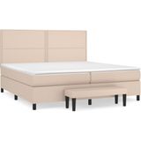 Vidaxl - Boxspringbett Matratze Cappuccino-Braun 200x200cm Kunstleder