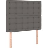 vidaXL Boxspringbett mit Matratze Grau 90x190 cm Kunstleder