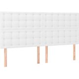 Vidaxl - Boxspringbett mit Matratze Weiß 200x200 cm Kunstleder