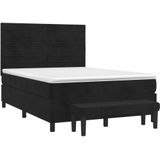 Boxspringbett mit Matratze Schwarz 140x190 cm Samt vidaXL