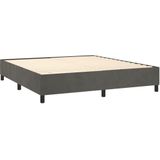 vidaXL Boxspring met matras fluweel donkergrijs 200x200 cm