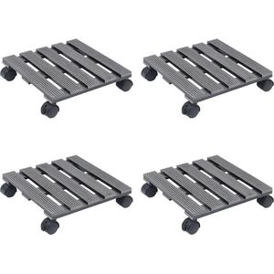 vidaXL Pflanzenroller 4 Stk. Grau 30x30x7,5 cm WPC