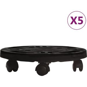 vidaXL Plantentrolleys met wielen 5 st 170 kg diameter 30 cm zwart