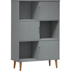 VidaXL Boekenkast Molde 90x35x133,5 cm Massief Grenenhout Grijs