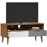 VidaXL Tv-meubel MOLDE 106x40x49 cm Massief Grenenhout Bruin