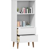 VidaXL Boekenkast Molde 60x35x133,5 cm Massief Grenenhout Wit