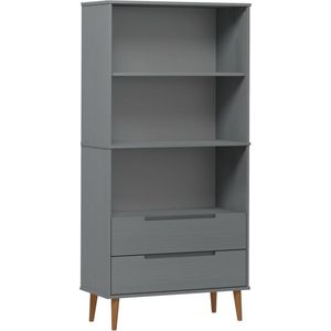 VidaXL Boekenkast Molde 85x35x170,5 cm Massief Grenenhout Grijs