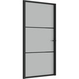vidaXL-Binnendeur-102,5x201,5-cm-matglas-en-aluminium-zwart