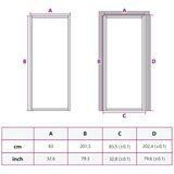 Deur - Zwart - Getemperd Glas - Aluminium Frame