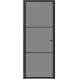 Deur - Zwart - Getemperd Glas - Aluminium Frame