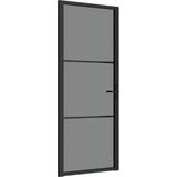 Deur - Zwart - Getemperd Glas - Aluminium Frame
