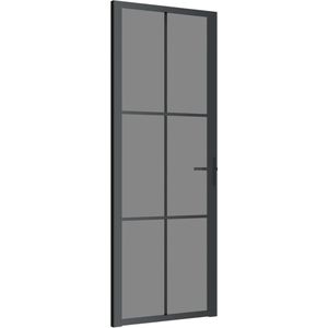 vidaXL-Binnendeur-76x201,5-cm-ESG-glas-en-aluminium-zwart