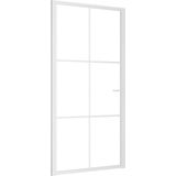 vidaXL Binnendeur 102,5x201,5 cm ESG-glas en aluminium wit