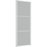 Vidaxl - Innentür 76x201,5 cm Weiß Mattglas und Aluminium